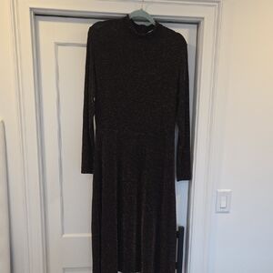 H&M Shimmering Black Long Sleeve Dress